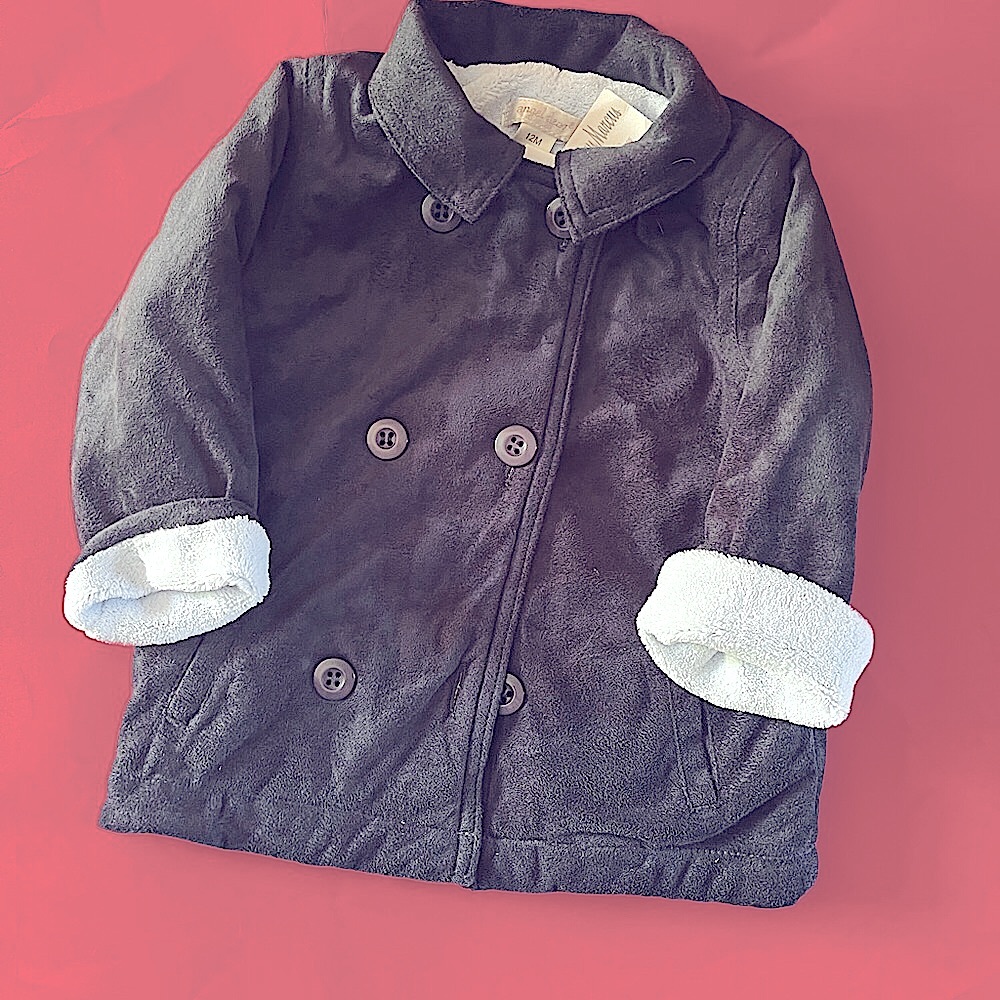 Angel Dear Neiman Marcus Baby Faux Suede Fleece Double Breasted Zip Jacket - NWT